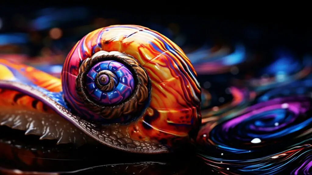 artistic depiction of colorful snail