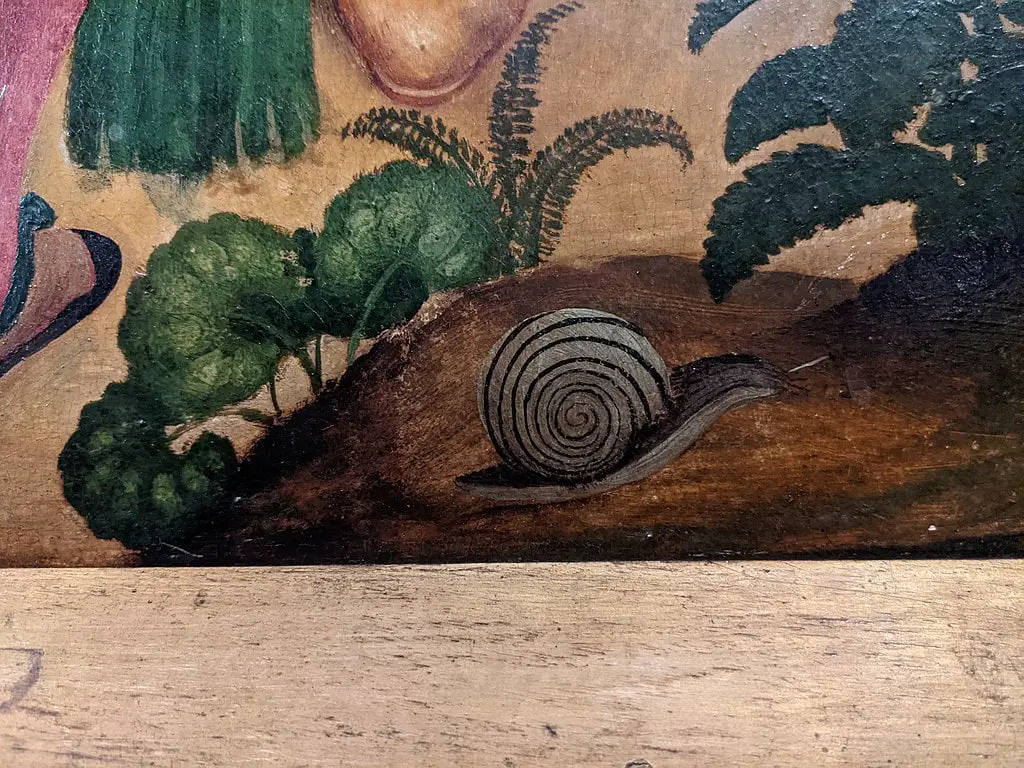 Detail (snail) in the Aachen Altar