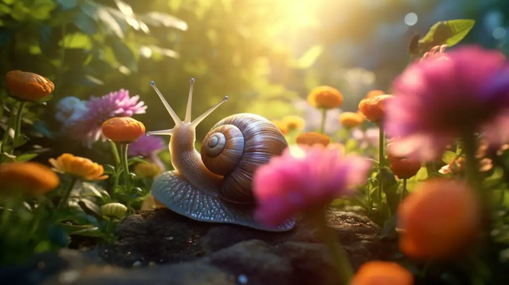 Snail in a garden